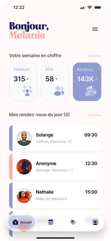Interface Calendrier